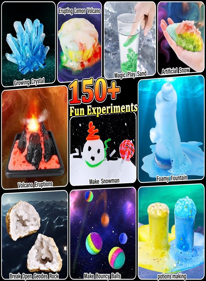 PATIFEED 150 Experiments Science Kit for Kids, Chemistry Set, Scientific Christmas Birthday Toys Gifts Ideas for Boys Girls, Break Geodes, Volcano,S.T.E.M Learning Projects - Image 4